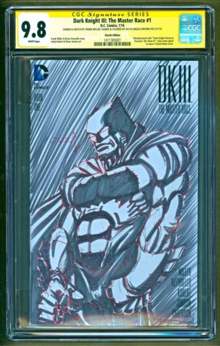 Batman Dark Knight 3 III 1 The Master Race SIGNED  Sketch Frank Miller CGC 98