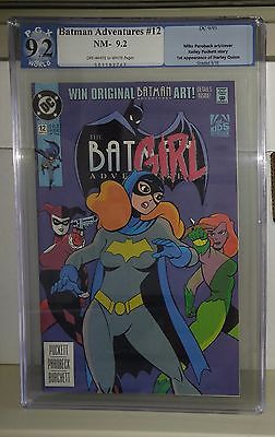 1993 BATMAN ADVENTURES 12 PGX 92 1ST HARLEY QUINN LIKE CGC CBCS KEY