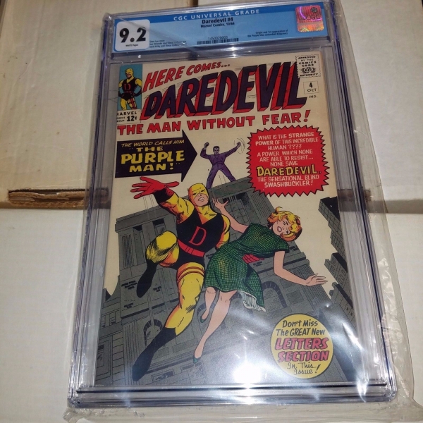 Daredevil 4  Silver Age 1st Appearance of Purple Man CGC Graded 92