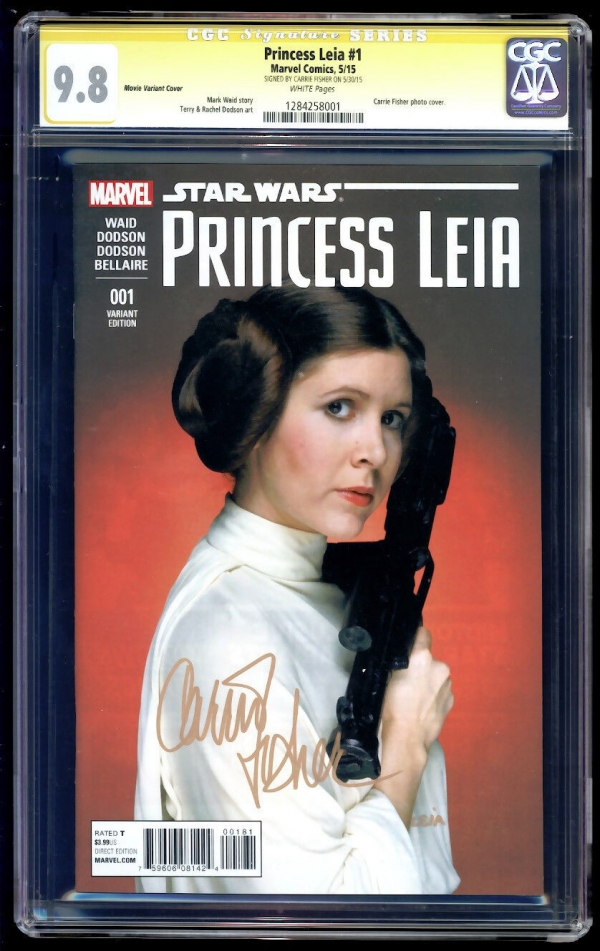 Princess Leia 1 Movie Photo Variant SS CGC 98 Carrie Fisher Star Wars Remark