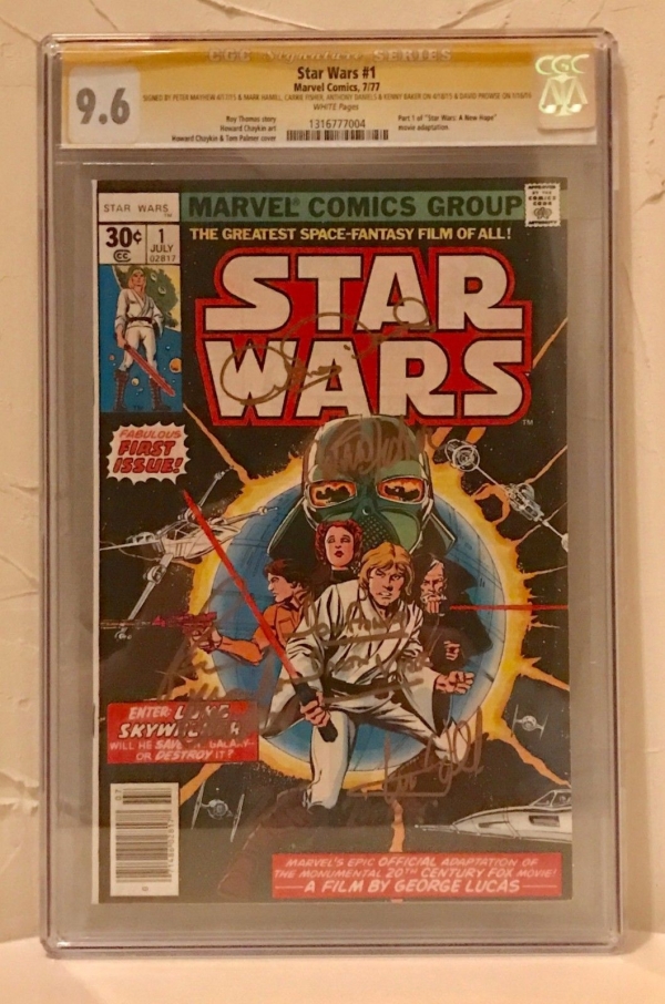 Star Wars 1 SS CGC 96 Hamill Fisher Daniels Baker Mayhew  Prowse WP 1977