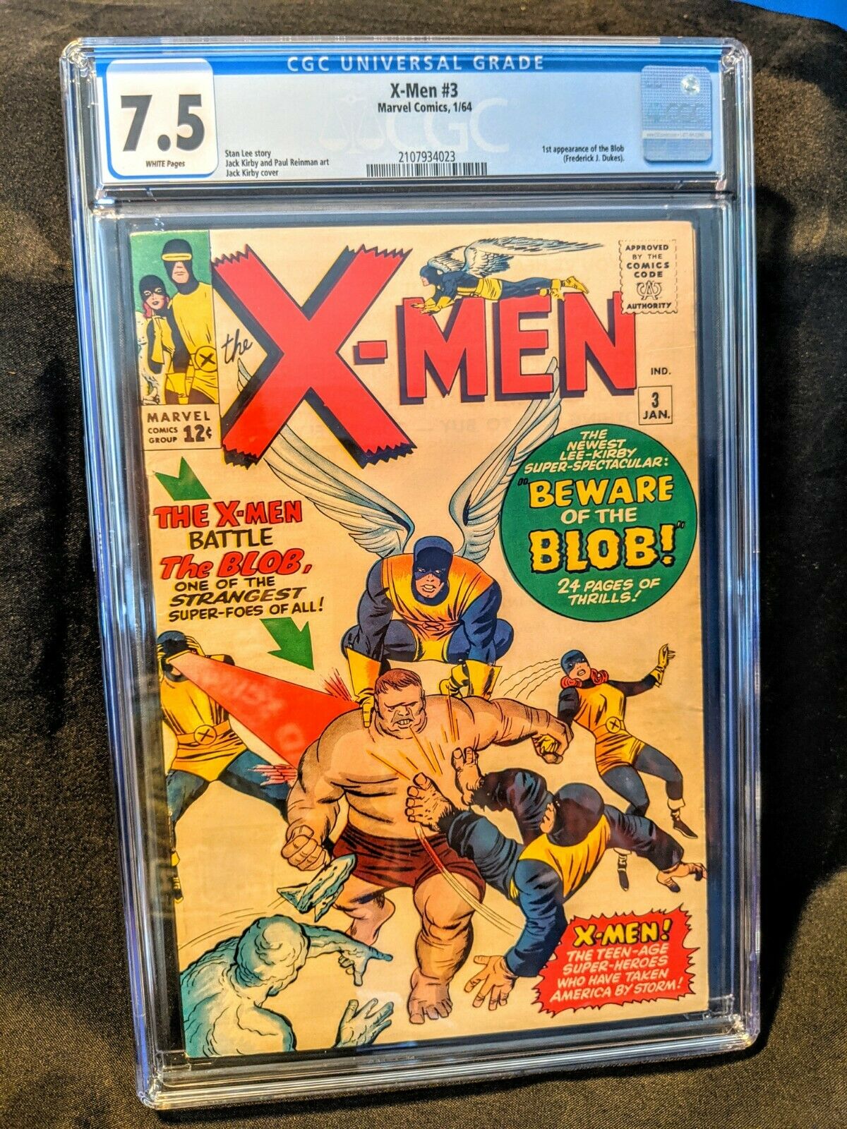 XMen 3 164 CGC 75 WHITE Pages Stan Lee Jack Kirby 1st Blob 1963 Key