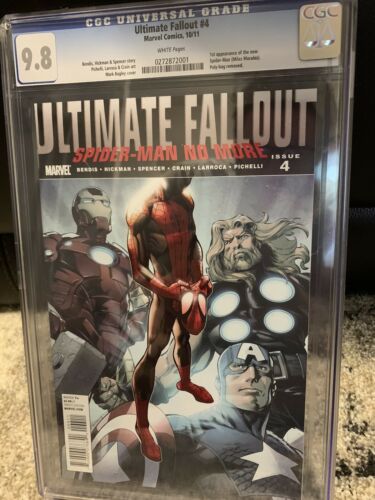 ULTIMATE FALLOUT 4 CGC 98 WHITE PAGES 1ST PRINT FIRST MILES MORALES Marvel