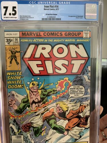 IRON FIST 14 cgc 35 Cent variant FIRST APPEARANCE SABRETOOTH