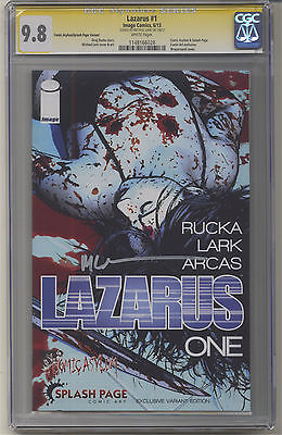 Lazarus 1 CGC Comic Asylum Splash Page Variant Signed Michael Lark 98 SS Image