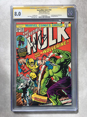 Incredible Hulk 181 CGC 80 1st Wolverine SIGNED by Herb Trimpe