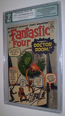 Fantastic Four 5 PGX 85 Signature series like CGC OWW 1962 1st Dr Doom 