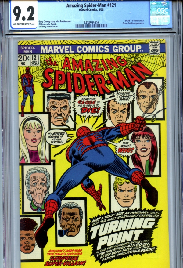 Amazing SpiderMan 121 CGC 92 Death Of Gwen Stacey 