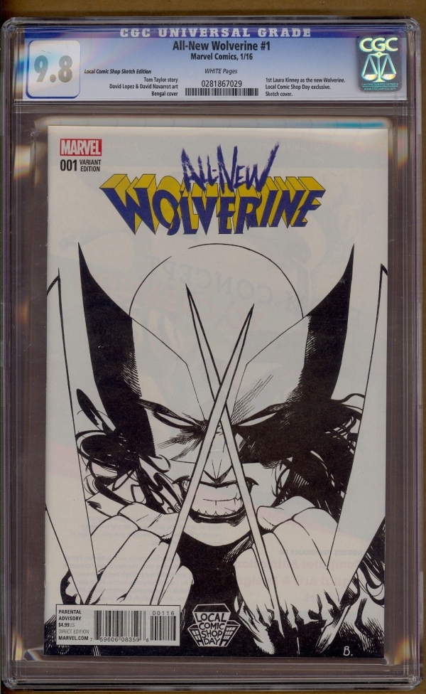 ALLNEW WOLVERINE 1 CGC 98 LCSD DAY VARIANT X23 LIMITED TO 500   COMIC KINGS