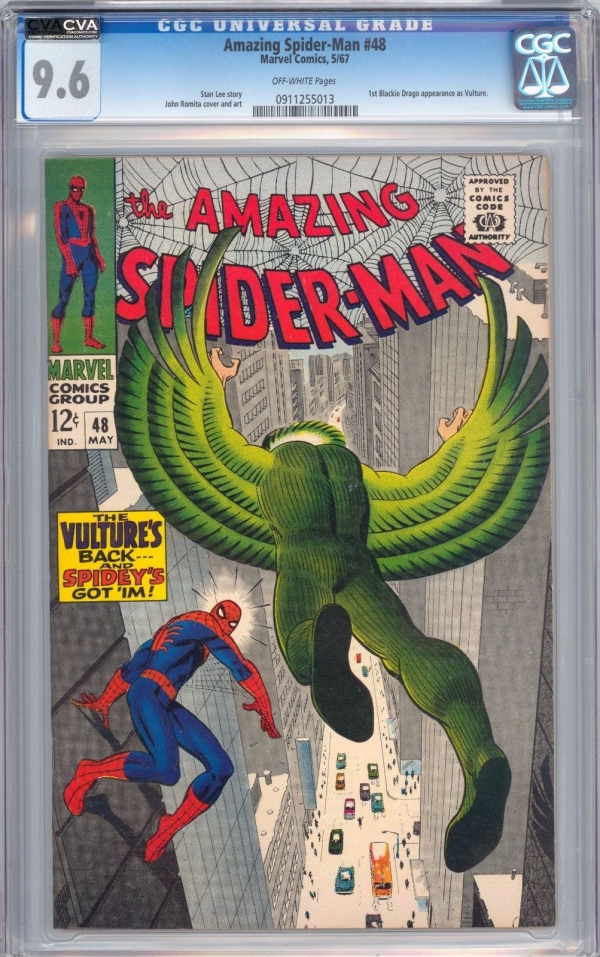 The Amazing SpiderMan 48 CGC 96 NM CVA Exceptional in Grade OffWHITE Pages