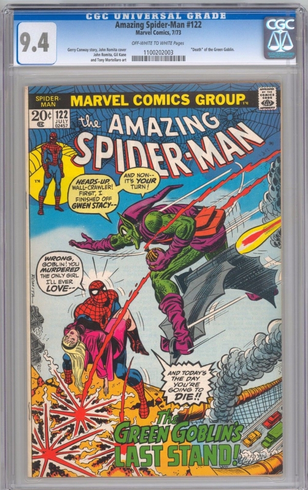 The Amazing SpiderMan 122 CGC 94 NM OW to WHITE Pages