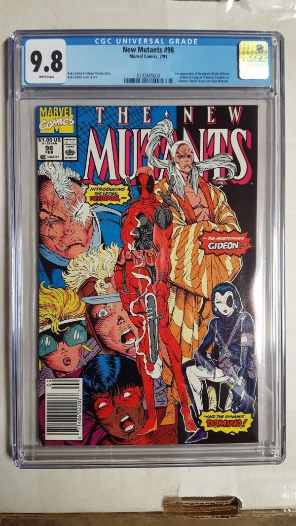 New Mutants 98 CGC 98 1st DEADPOOL Domino Copycat Liefeld Nicieza Super Bright