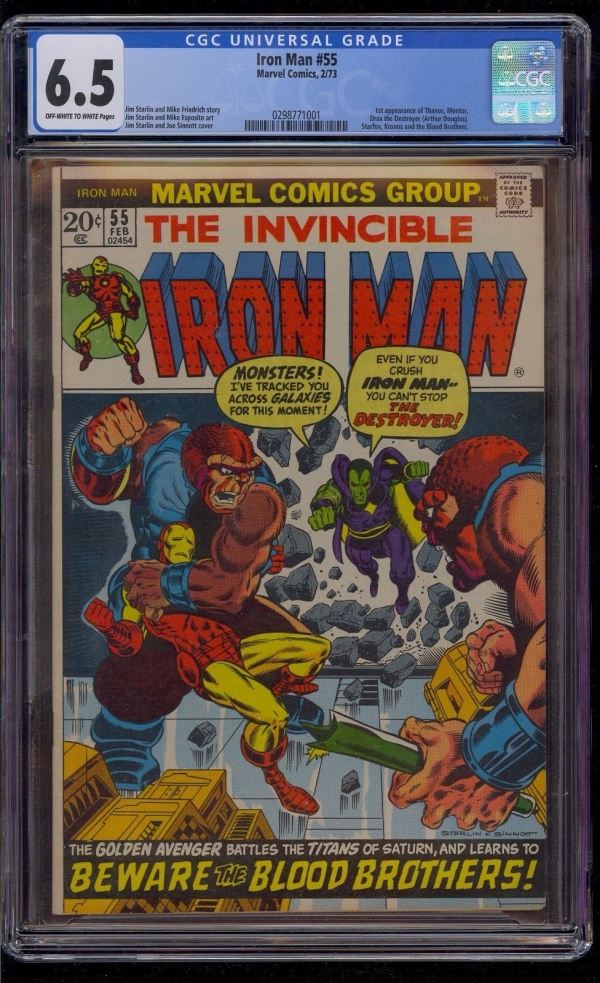 IRON MAN 55 CGC 65 1st APPEARANCE of THANOS BEAUTIFUL COPY  COMIC KINGS