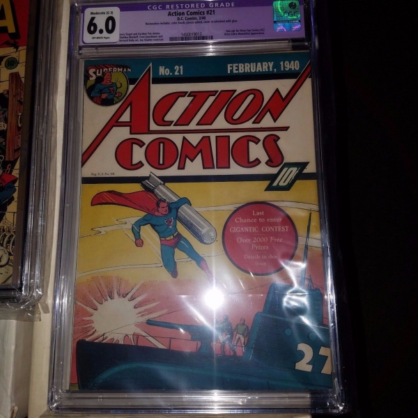Action Comics 21  Early Superman Cover CGC Graded 60 Restored C3