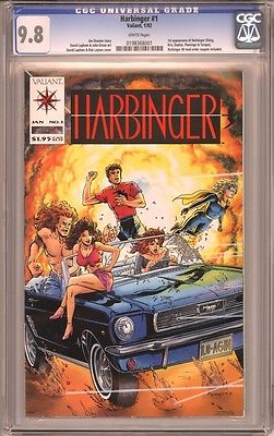 Harbinger 1 CGC 98 with coupon 1st Faith 1992 Valiant