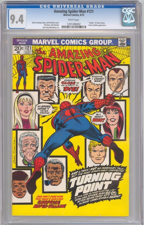 The Amazing SpiderMan 121 CGC 94 NM WHITE PAGES