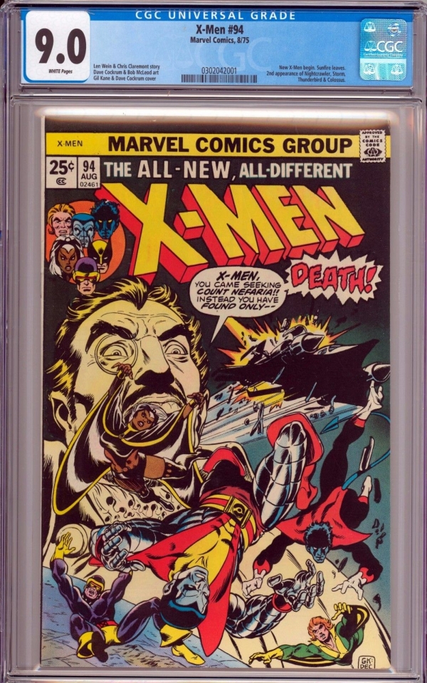 XMen 94 CGC 90 VFNM LOOKS NM 94 WHITE PAGES New Slab 