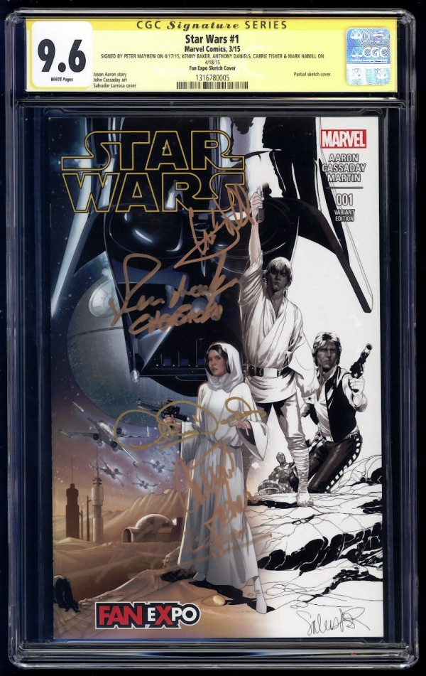 Star Wars 1 Fan Expo SS CGC 96 Fisher Hamill Daniels Baker  Mayhew 2015