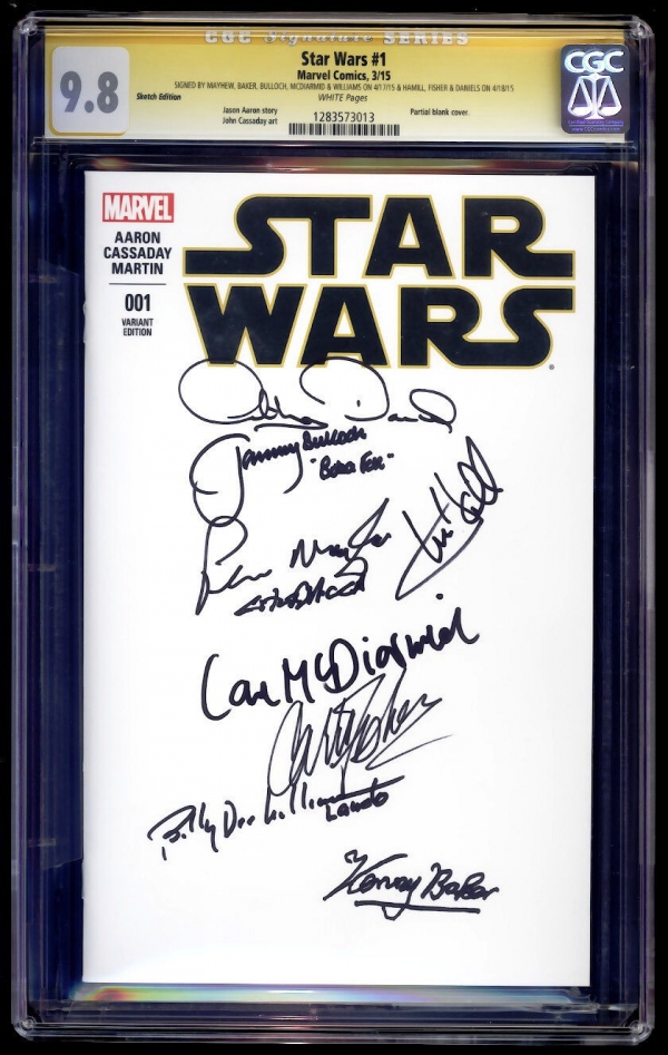 Star Wars 1 Blank SS CGC 98 Fisher Hamill Daniels Baker Williams McDiarmid