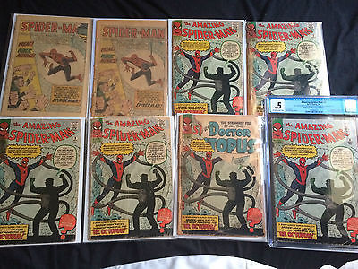 Amazing SpiderMan 1 3 4 5 6 9 14 LOT Steve Ditko Stan Lee Marvel CGC 