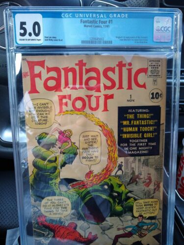 1961 First Appearance Marvel Fantastic Four 1 CGC Grade 50 Stan LeeJack Kirby