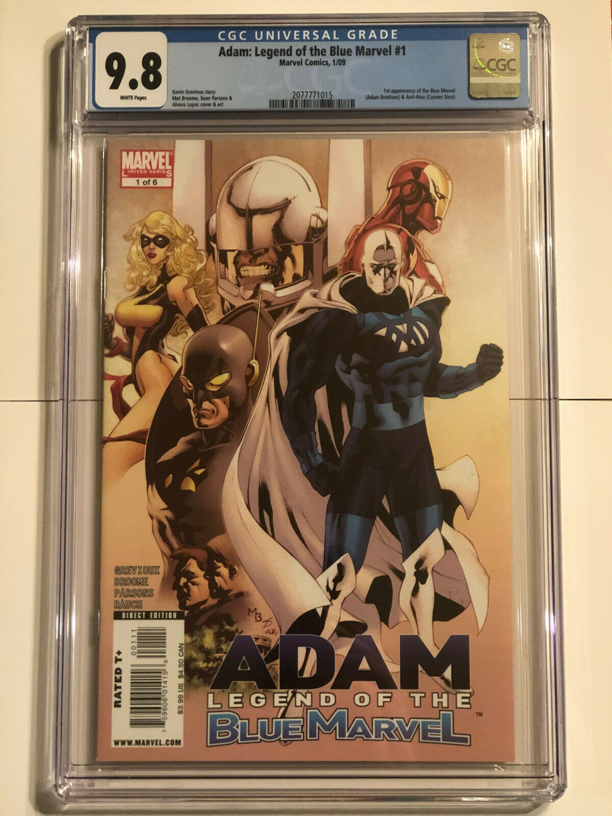 ADAM LEGEND OF THE BLUE MARVEL 1 CGC 98 NMMT 1ST APPEARANCE 2009 2077771015