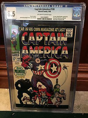 CAPTAIN AMERICA 100 CGC 85 VF 1ST ISSUE BLACK PANTHER APP ID 3362