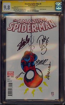 AMAZING SPIDERMAN 1 CGC 98 5X SS BABY VARIANT LEE SLOTT RAMOS DELGADO OLAZABA