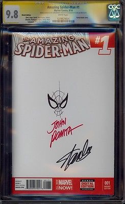 AMAZING SPIDERMAN 1 CGC 98 2X SS STAN LEE JOHN ROMITA SKETCH SUPER RARE PIECE