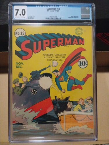 Superman 13 1141 WWII Nazi cover by Fred Ray Luther app CGC 70