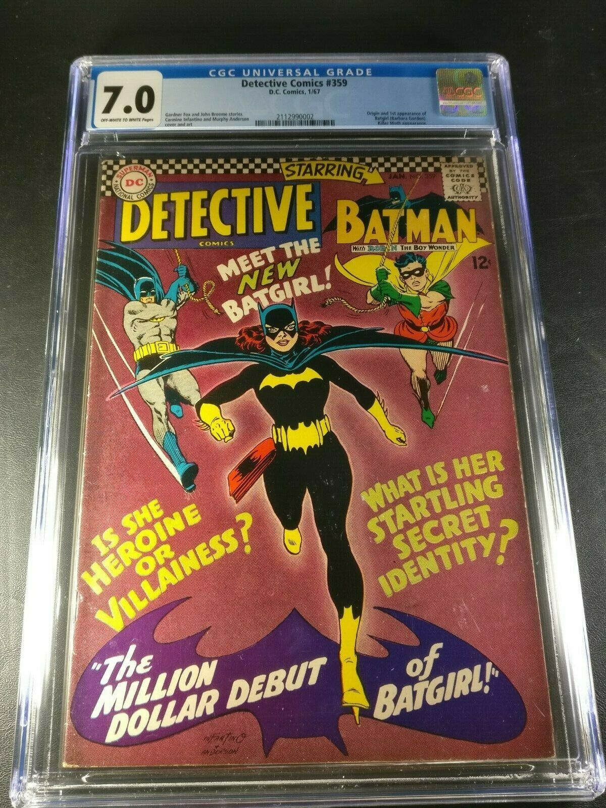 1967 DC Detective 359 CGC 70 1st Appearance of Batgirl