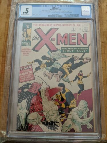 Uncanny XMen 1 CGC 5 1963 1st app XMen Lee Kirby Magneto New Cover Comic