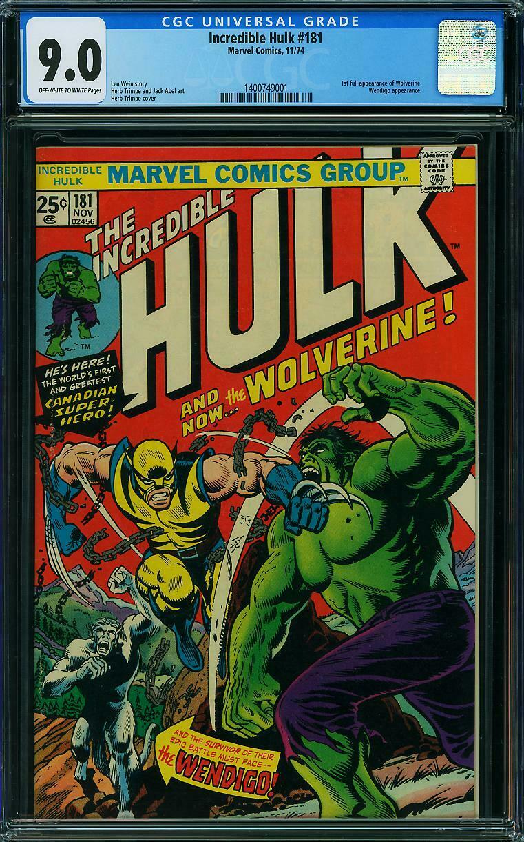 HULK 181 CGC 90 1st Wolverine  XMen OW  W Pages