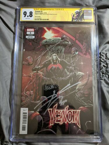 VENOM 3 RARE 3rd PRINT KNULL COVER CGC 98 SS 2X SIGNED CATES  STEGMAN 