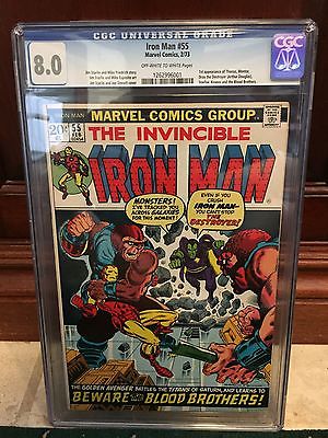 IRON MAN 55 CGC 80 VF 1ST APP OF THANOS MENTO DRAX  KRONOS ID 3879