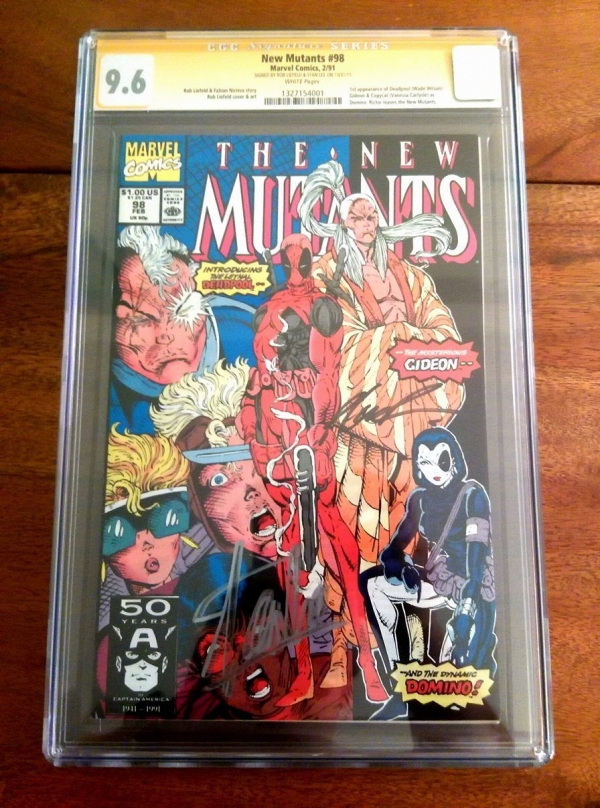 The New Mutants 98 1st Deadpool RARE 2X Stan Lee Liefeld Signed CGC 96 SALE
