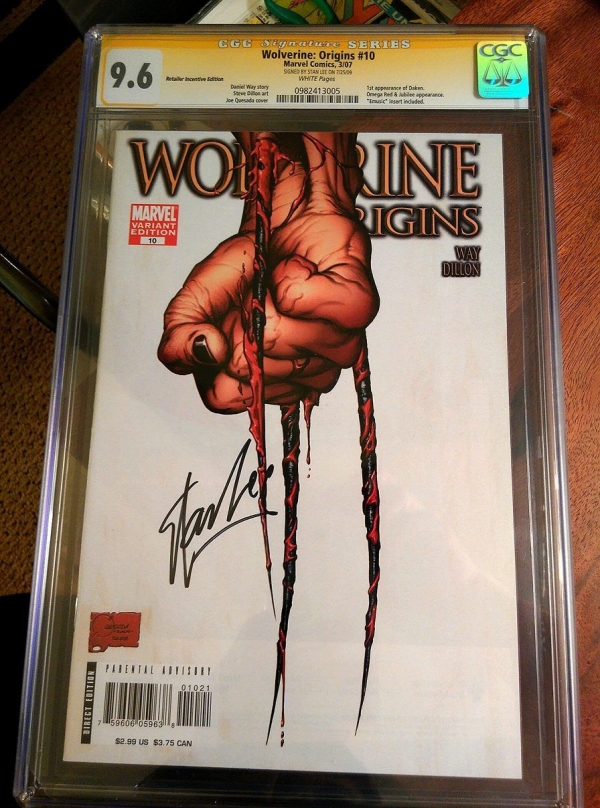 WolverineOrigins101st Daken Stan Lee Signed 3rd Claw 1100 Variant CGC 96
