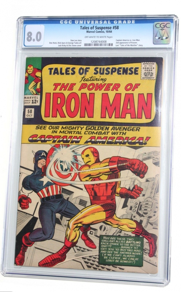 CGC 80 TALES OF SUSPENSE 58  IRON MAN V CAPTAIN AMERICA preCivil War  1964