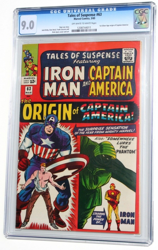 CGC 90 TALES OF SUSPENSE 63  IRON MAN  ORIGIN OF CAPTAIN AMERICA  1965