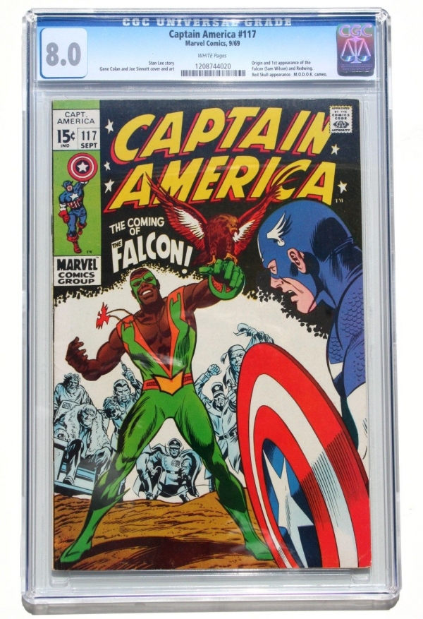 CGC 80 CAPTAIN AMERICA 117  1st Falcon  Sam Wilson  Redwing  1969