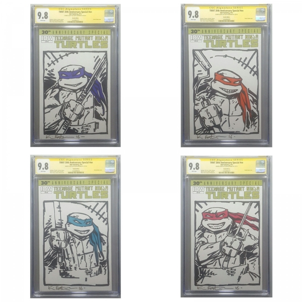 TEENAGE MUTANT NINJA TURTLES 30TH ANNY CGC SS 98 KEVIN EASTMAN SKETCH SET TMNT