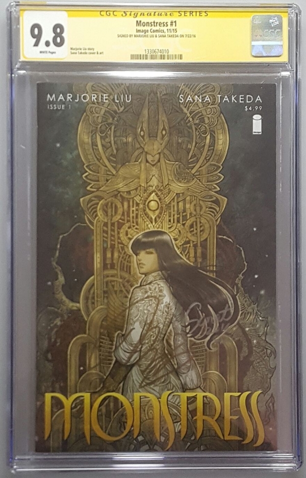IMAGE MONSTRESS 1 FIRST PRINT CGC SS 98 DOUBLE SIGNED BY LIU AND TAKEDA