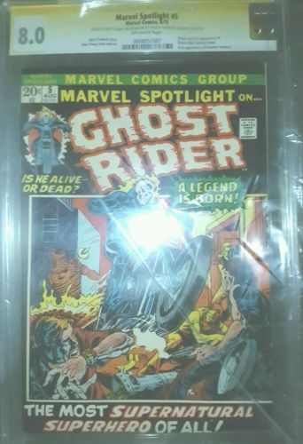 Marvel Spotlight 5 cgc 80 1st Ghost Rider Thomas signed