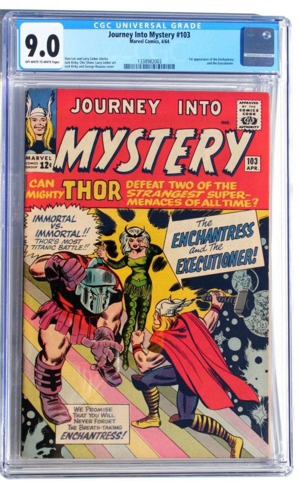 CGC 90 JOURNEY INTO MYSTERY with THOR 103  1st Enchantress  1st Executioner