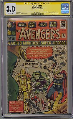 AVENGERS 1 CGC 30 SS  SIGNED STAN LEE OFFWHITE PAGES MARVEL