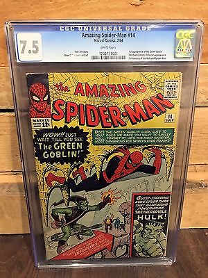 AMAZING SPIDERMAN 14 CGC 75 VF 1ST APP GREEN GOBLIN WP ID 7557