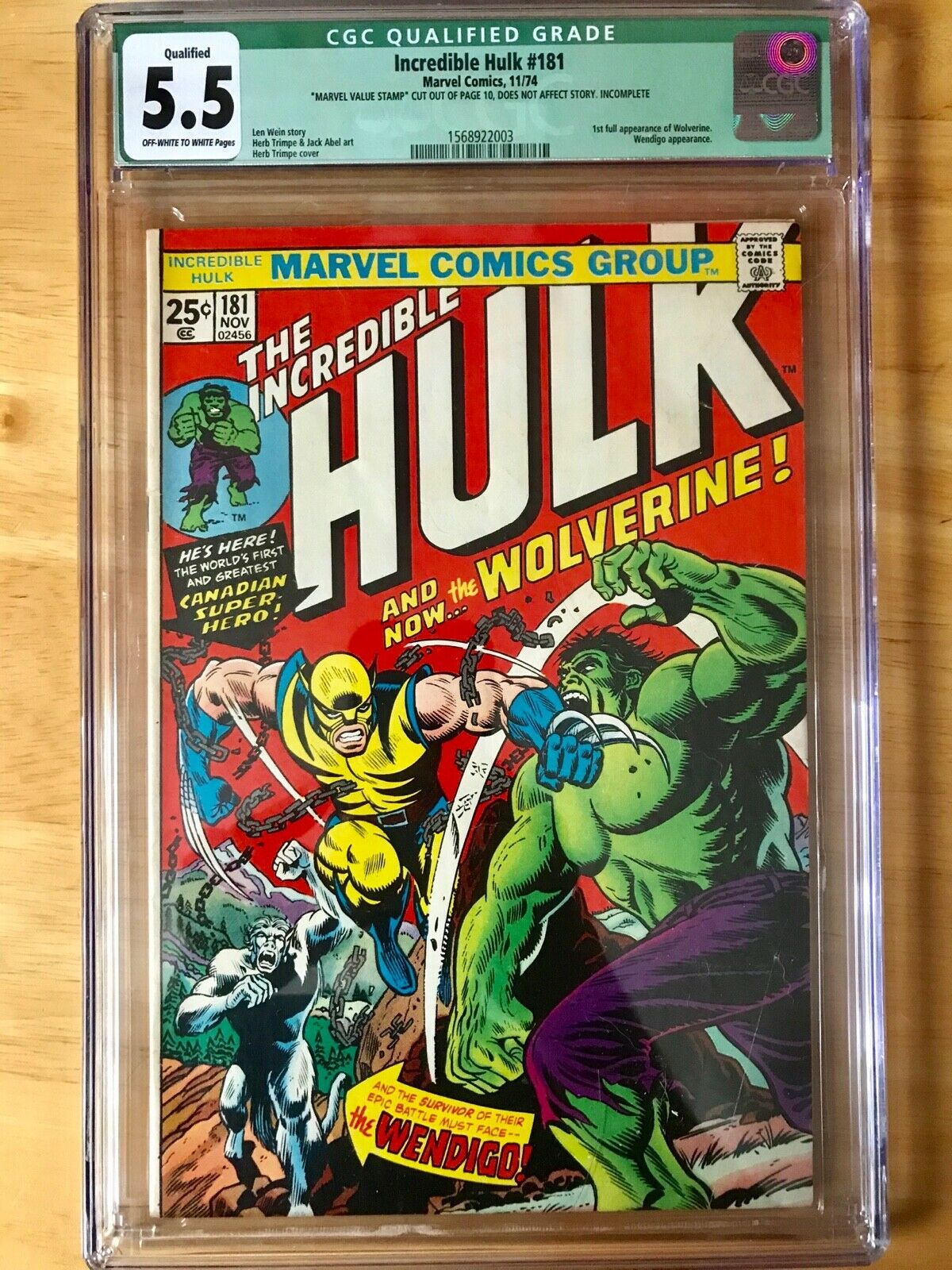 Incredible hulk 181 55 cgc