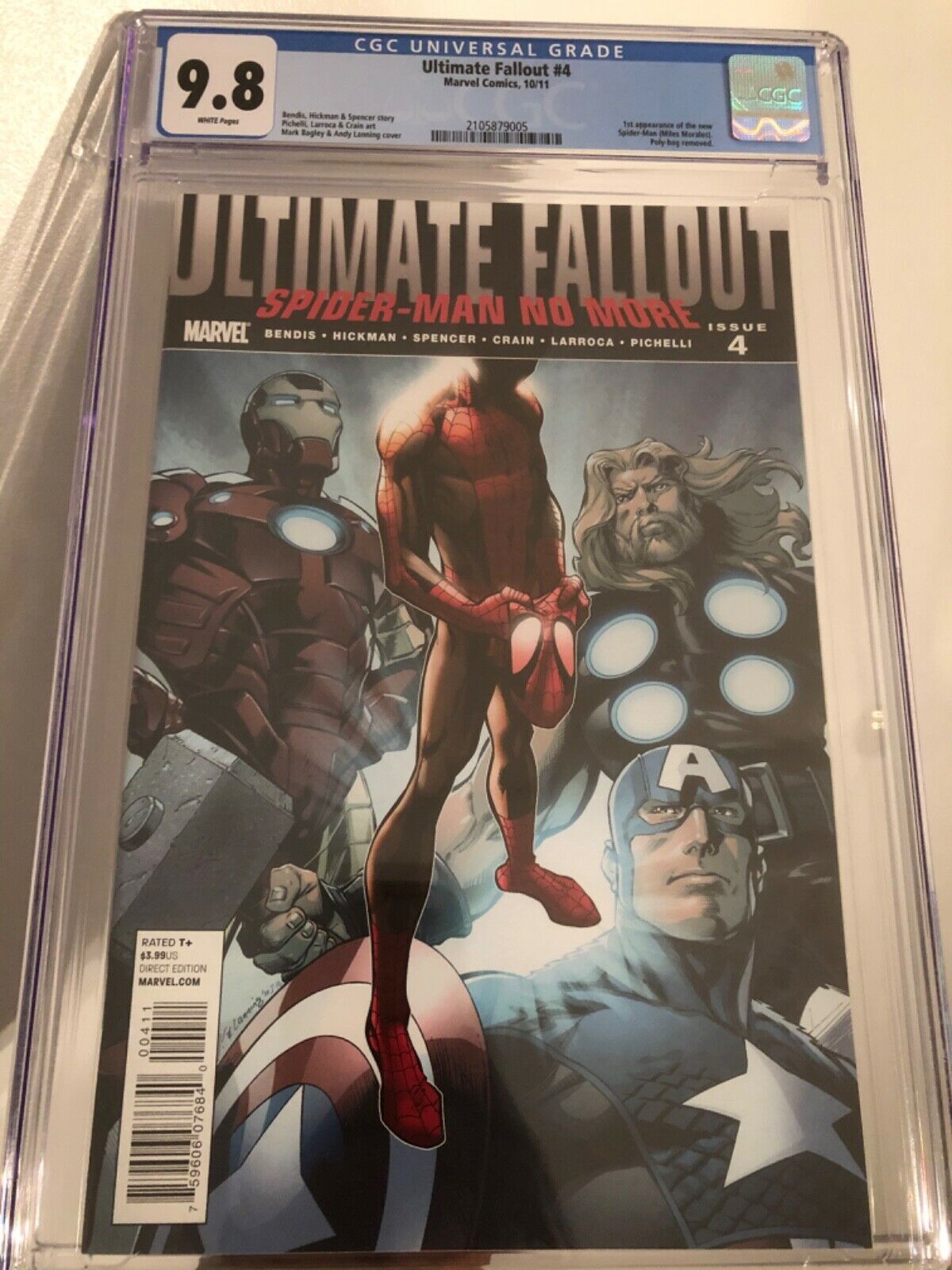 ULTIMATE FALLOUT 4 CGC 98 WHITE PAGES 1ST PRINT FIRST MILES MORALES Marvel 