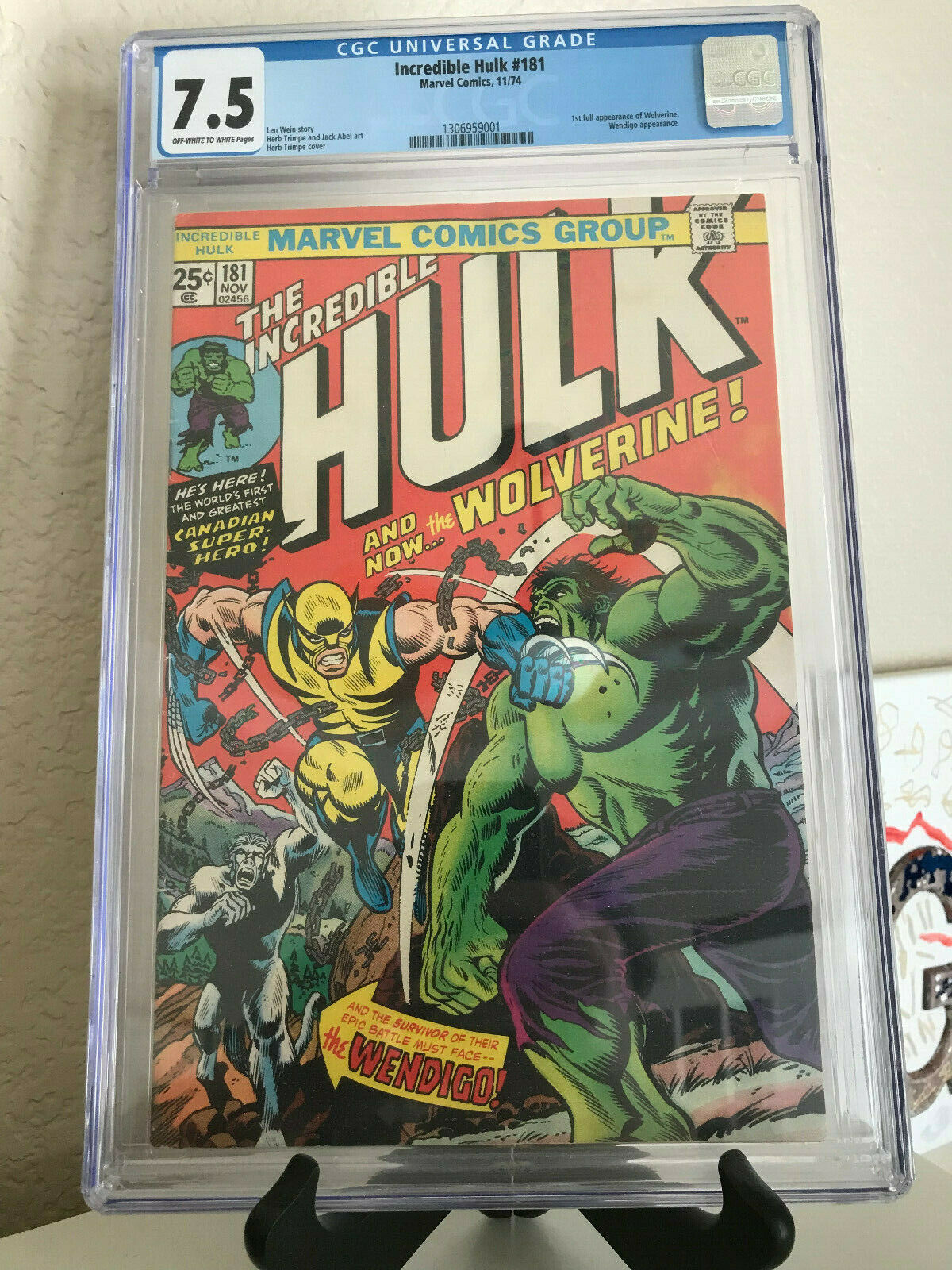 Incredible Hulk 181 CGC 75 KEY 1st Full App Wolverine Bronze Age Holy Grail