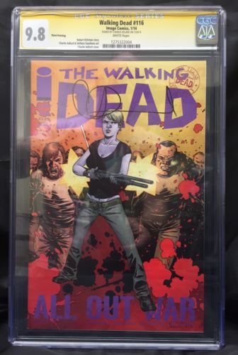 The Walking Dead 116 Third Print CGC 98 Signed By Charlie Adlard VERY RARE